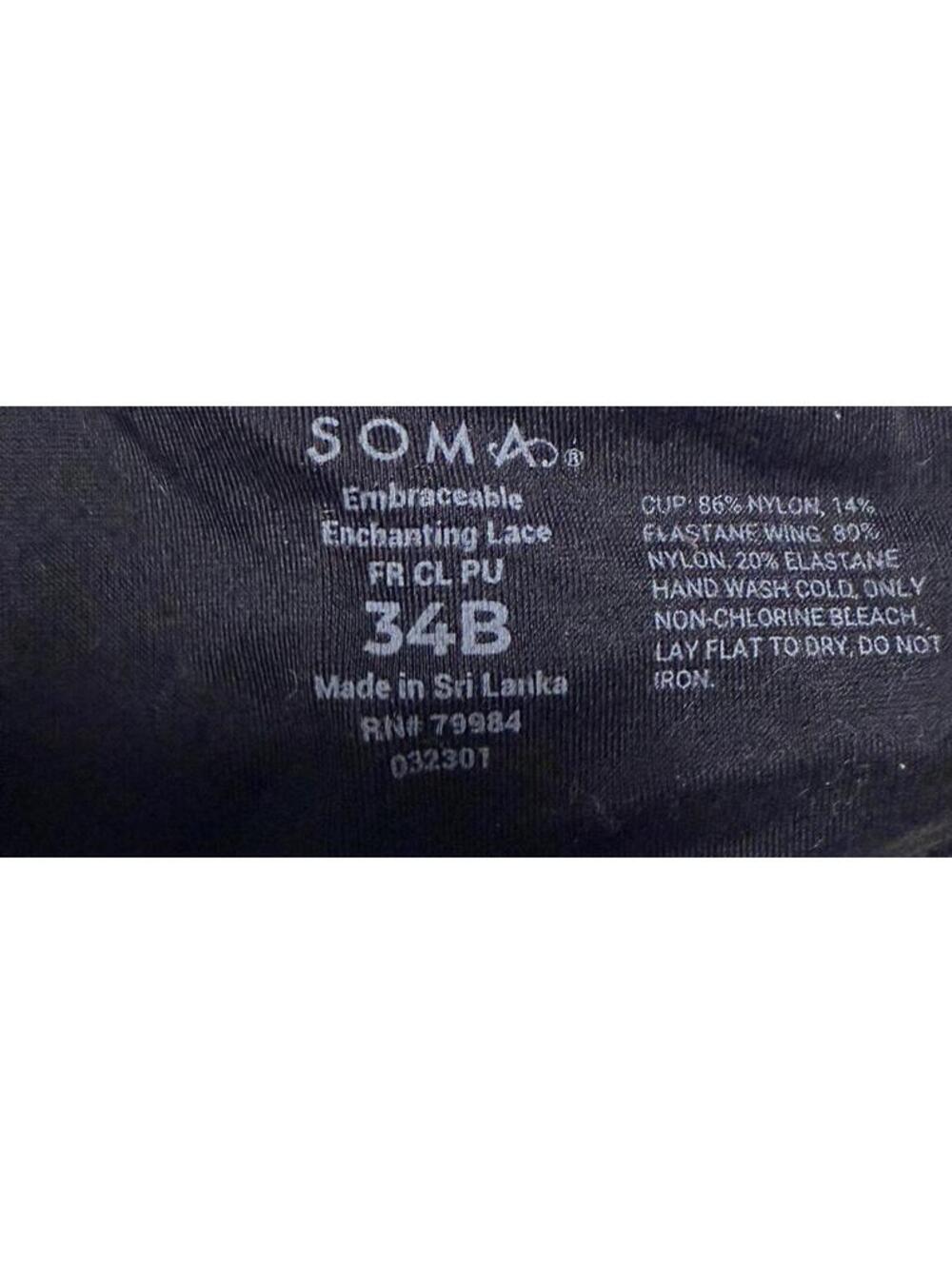 Soma Black Lace Push-Up Bra (34B)  with Nude Lining - Picture 4 of 4